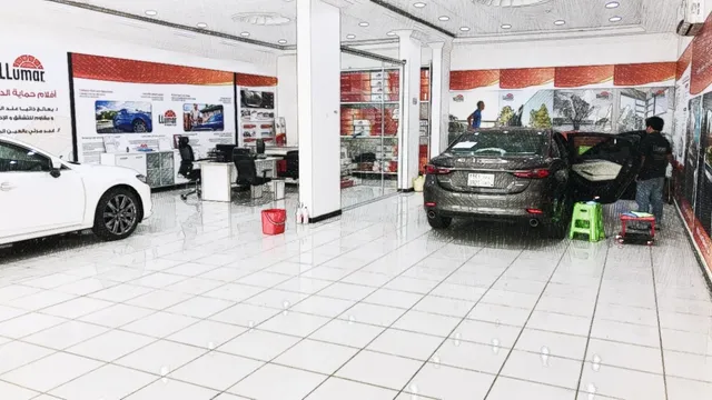 واجهة لومار للعزل الحراري لحماية السيارات في حي الواحة بينبع