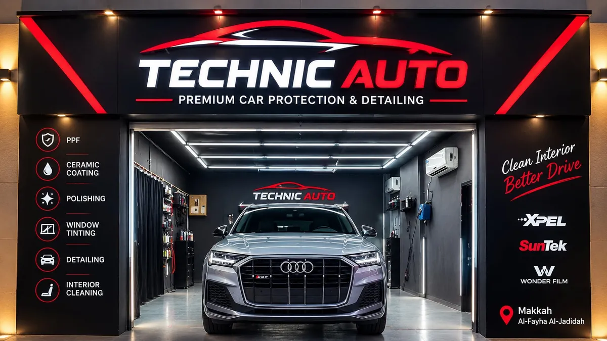 واجهة Technic Auto لحماية السيارات في مكة المكرمة